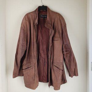 Wilson's Men's Brown Distressed Leather Coat, XL